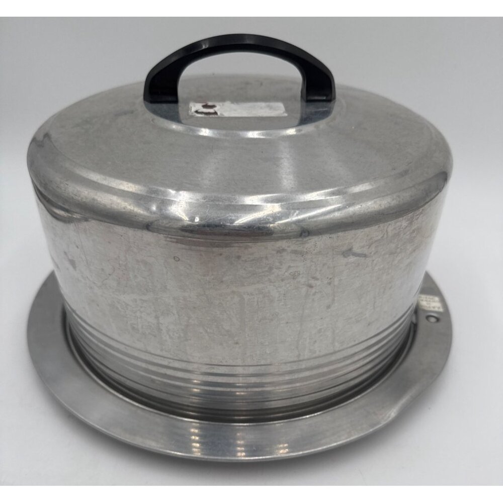 Vtg Regal Ware Aluminum Cake Carrier 1950s Locking Lid Black Handle Mid Century - Picture 3 of 9